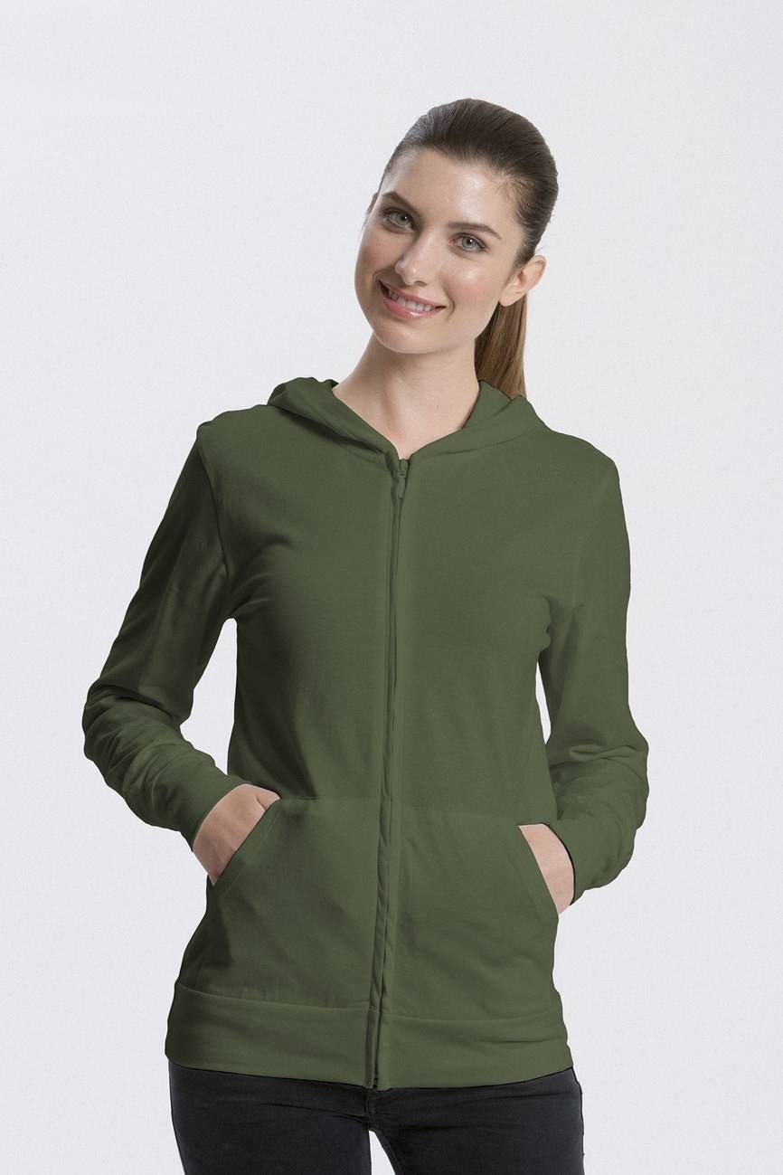 Bluzka kangurek na zamek z bawełny organicznej Neutral