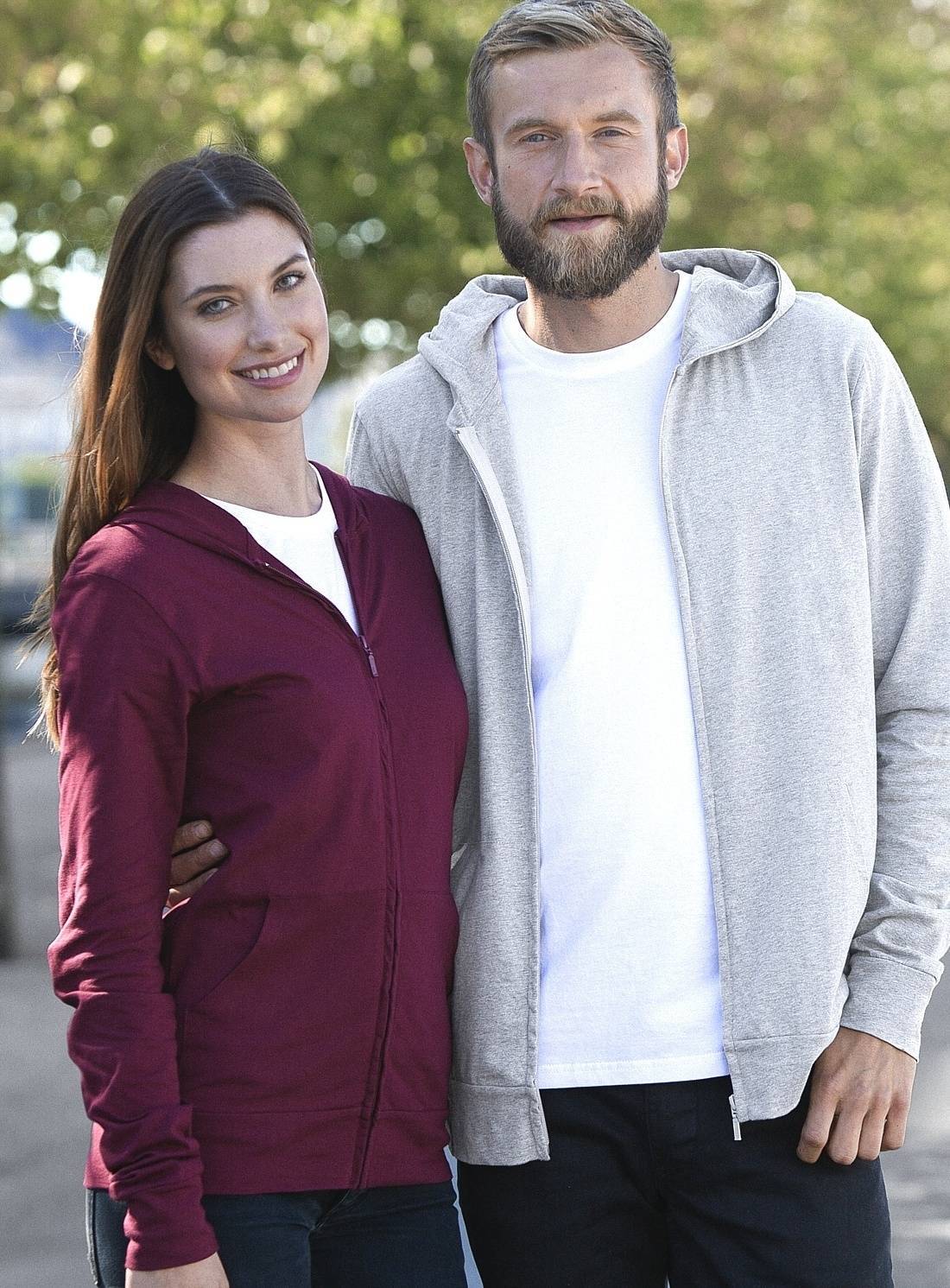 Bluzka kangurek na zamek z bawełny organicznej Neutral