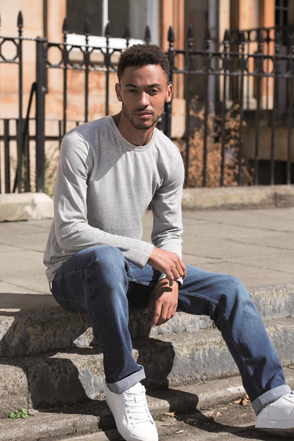 Bluzka męska o wspaniałej strukturze melanżu