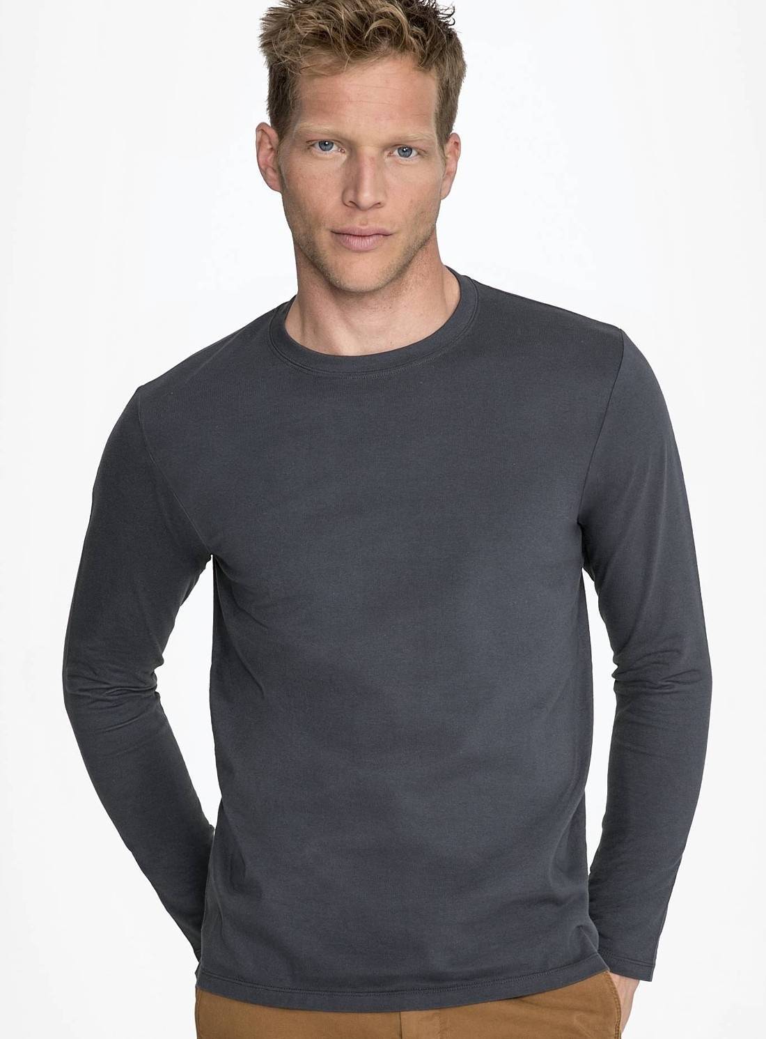 Bluzka męska z prążkowanym dekoltem