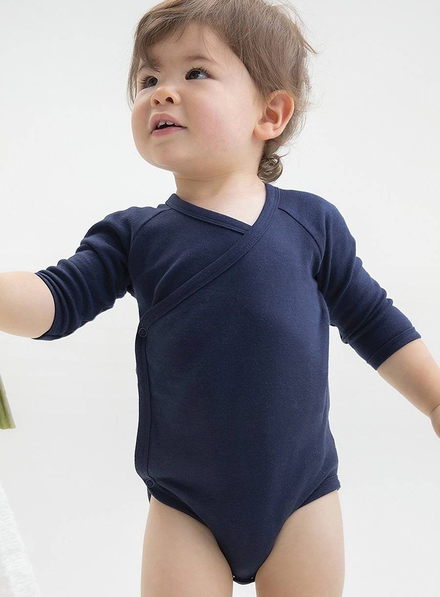 Body niemowlęce zapinane w stylu kimono, uszyte z bawełny organicznej