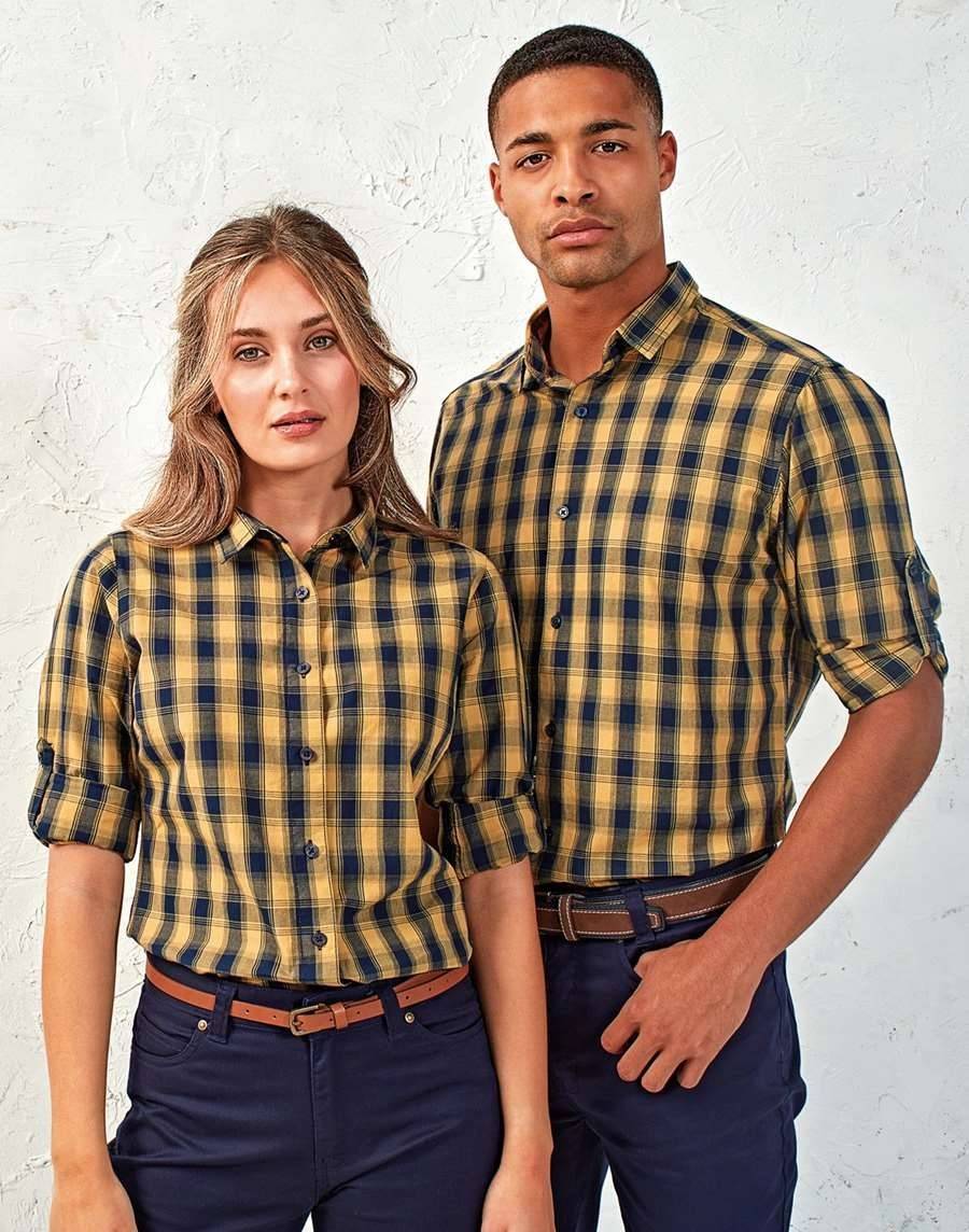 Casualowa koszula męska ze wzorem dużej kraty