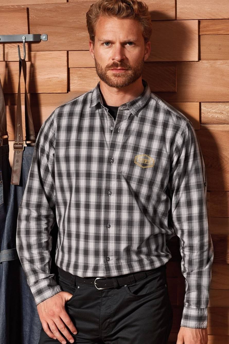 Casualowa koszula męska ze wzorem dużej kraty