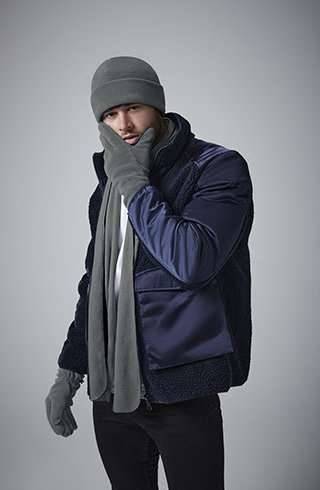 Ciepły szalik z polaru, materiał z recyklingu