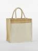 Cotton Pocket Natural Starched Jute Midi Bag