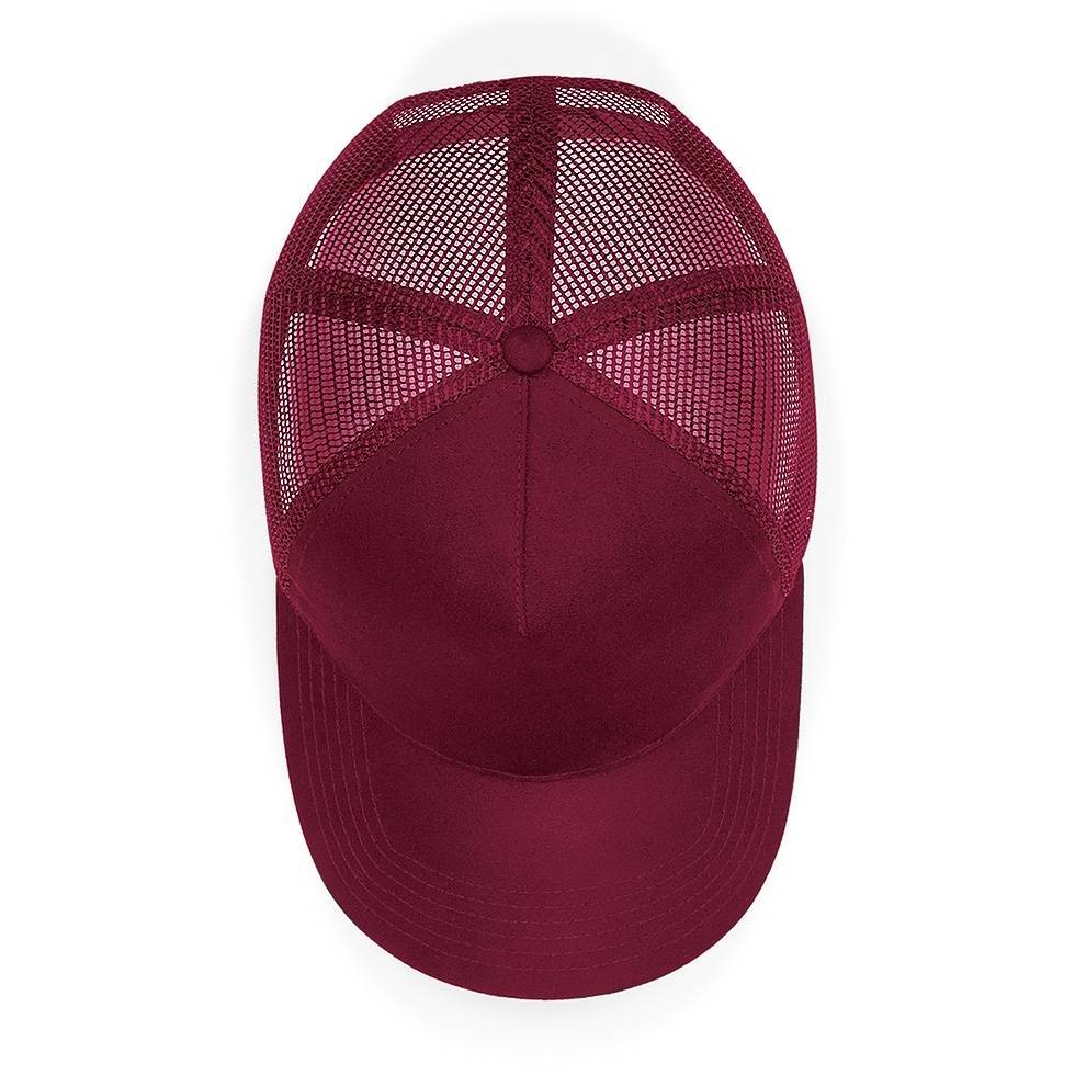 Czapka z daszkiem o strukturze zamszu z siatką