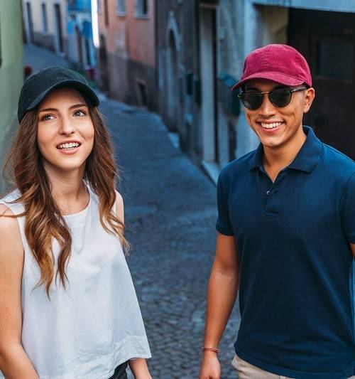 Czapka z daszkiem ze szczotkowanego materiału w stylu Vintage