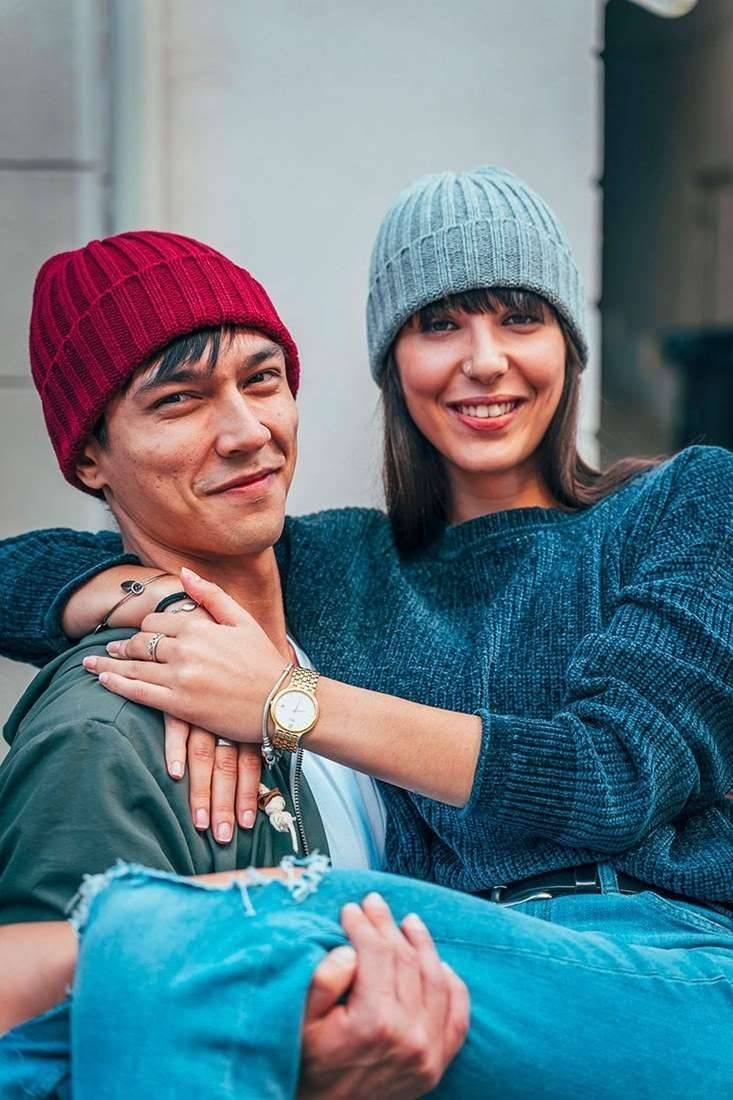 Czapka zimowa o wyrazistym splocie z materiału pochodzącym z recyklingu