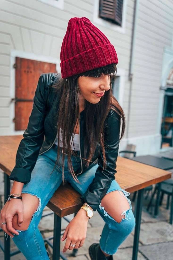 Czapka zimowa o wyrazistym splocie z materiału pochodzącym z recyklingu