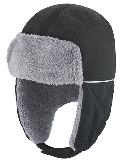 Czapka zimowa uszatka z odblaskową lamówką