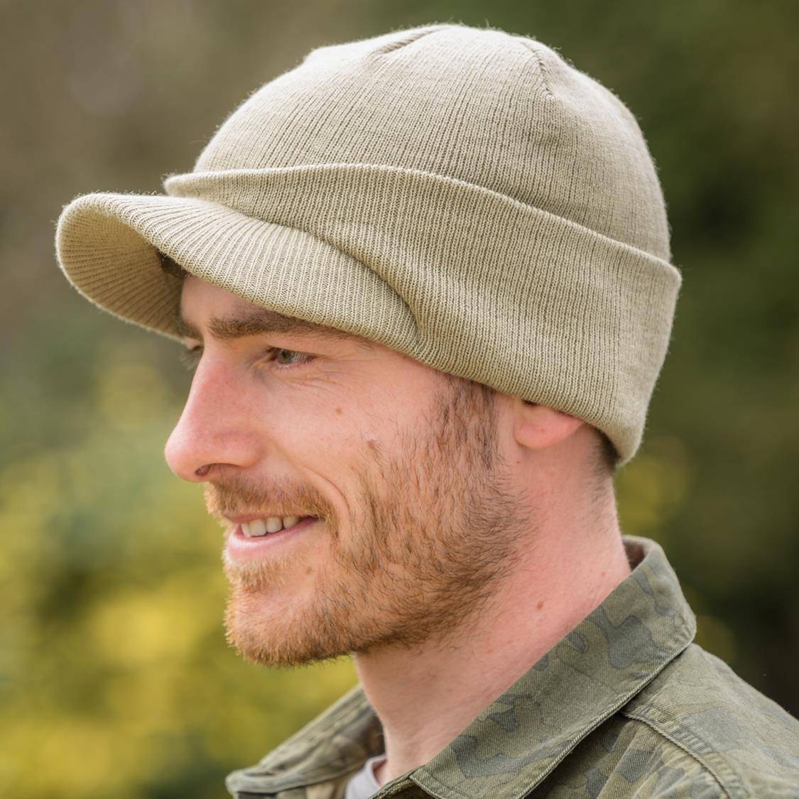 Czapka zimowa z daszkiem Esco Army Knitted