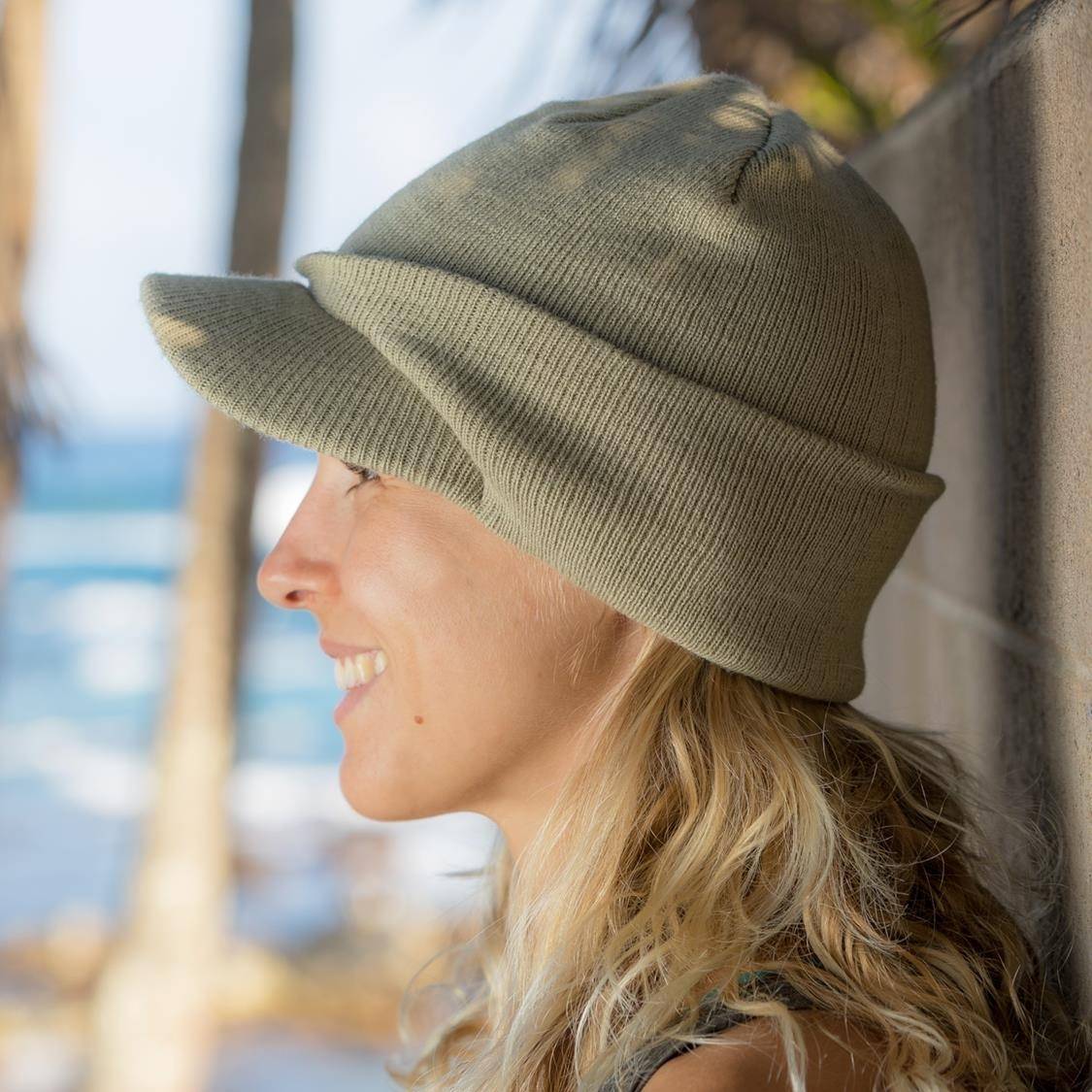 Czapka zimowa z daszkiem Esco Army Knitted