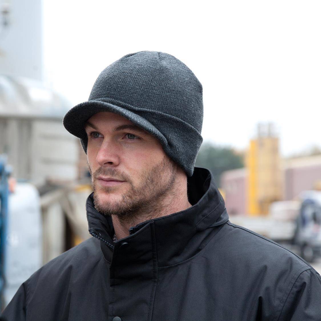 Czapka zimowa z daszkiem Esco Army Knitted