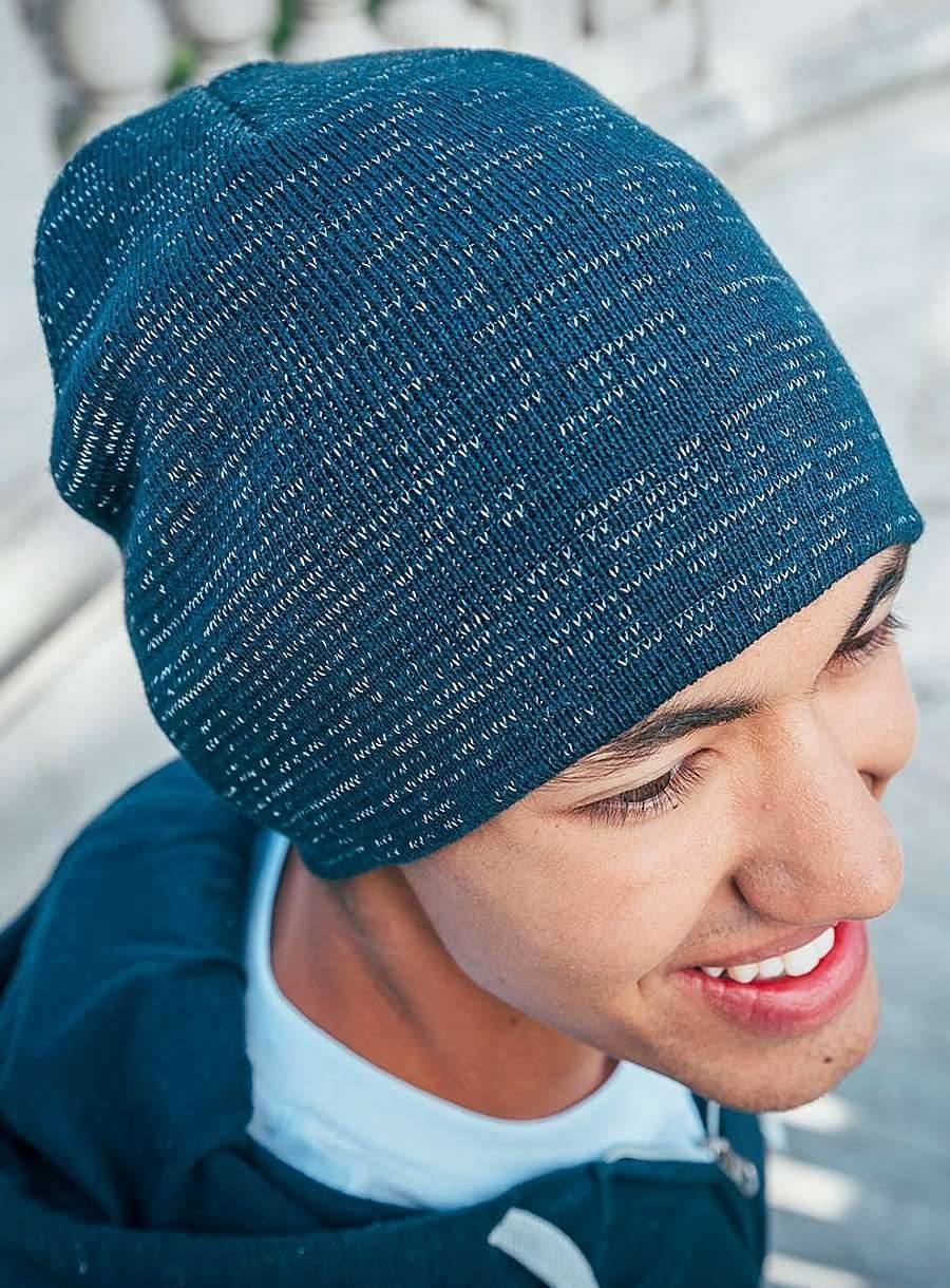 Czapka zimowa z odblaskową nitką, materiał z recyklingu