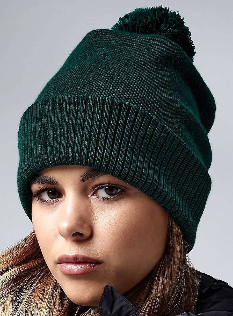 Czapka zimowa z pomponem, podszewka z polaru