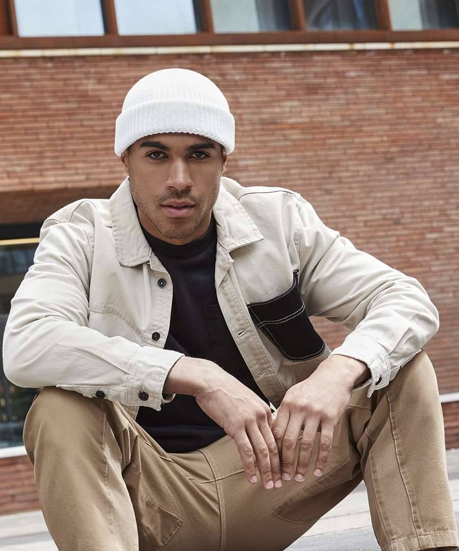 Czapka zimowa z wywijanym brzegiem, prążkowany splot