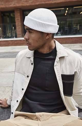 Czapka zimowa z wywijanym brzegiem, prążkowany splot