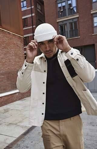 Czapka zimowa z wywijanym brzegiem, prążkowany splot