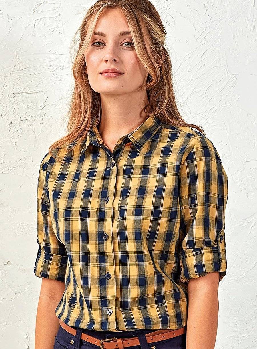 Damska koszula ze wzorem duże kraty