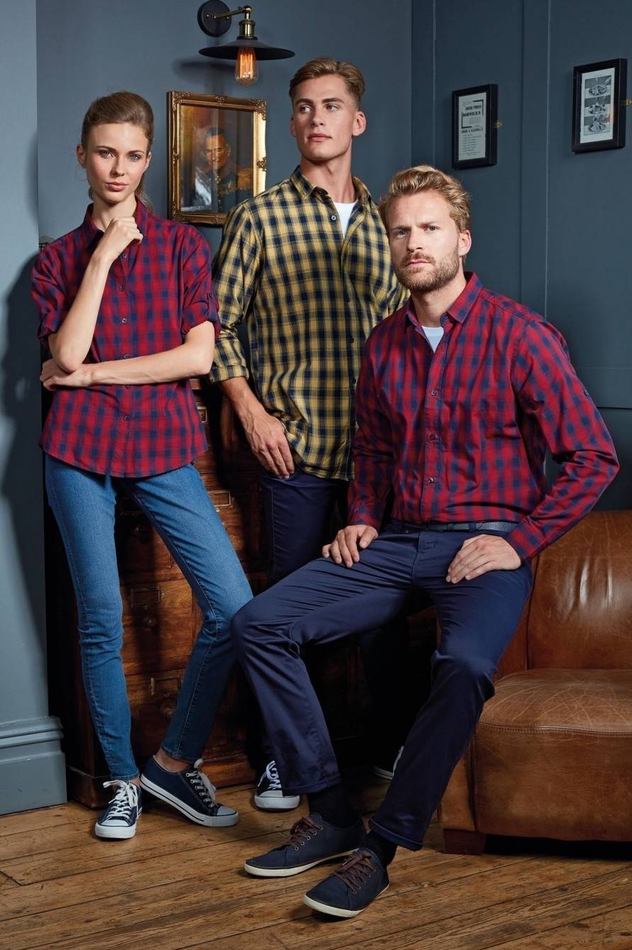 Damska koszula ze wzorem duże kraty