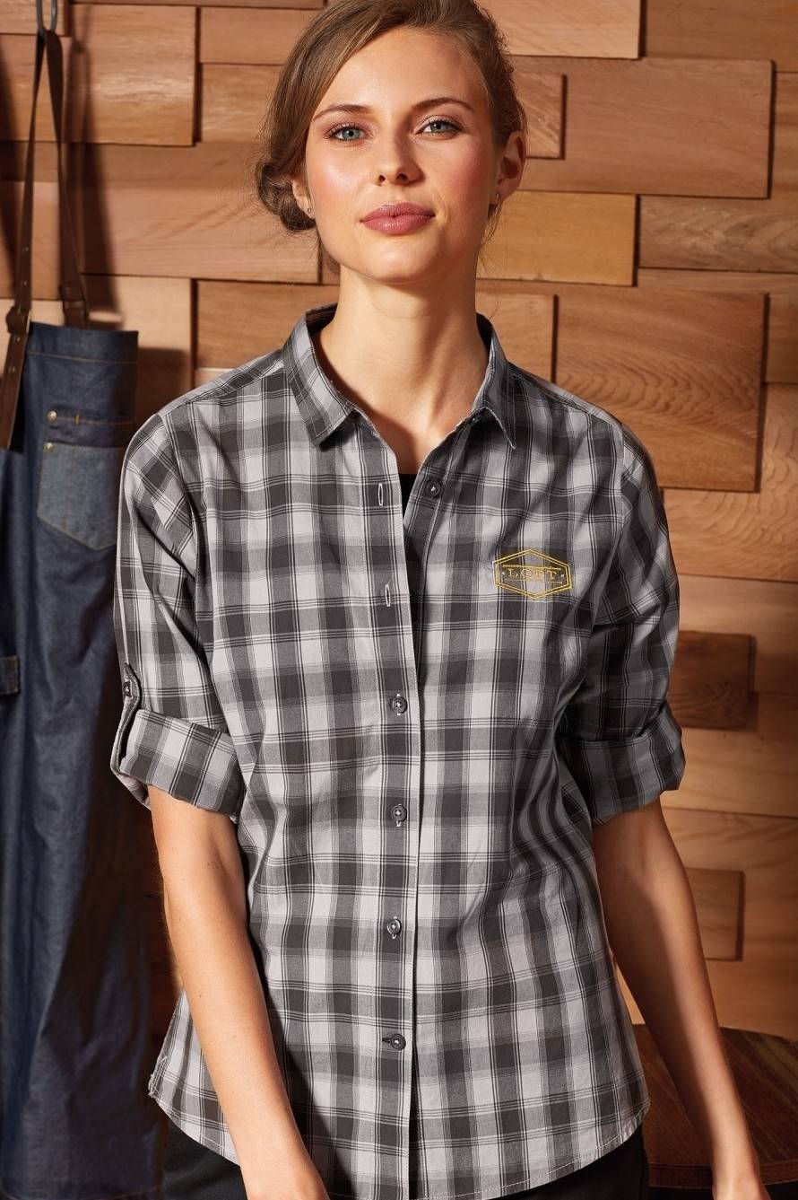 Damska koszula ze wzorem duże kraty