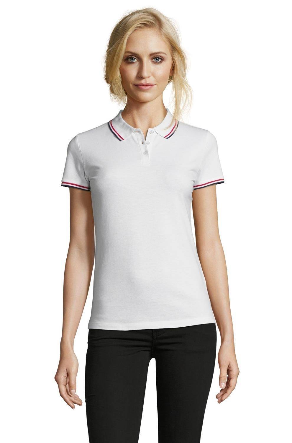 Damska koszulka polo Sol's z kontrastowymi paskami