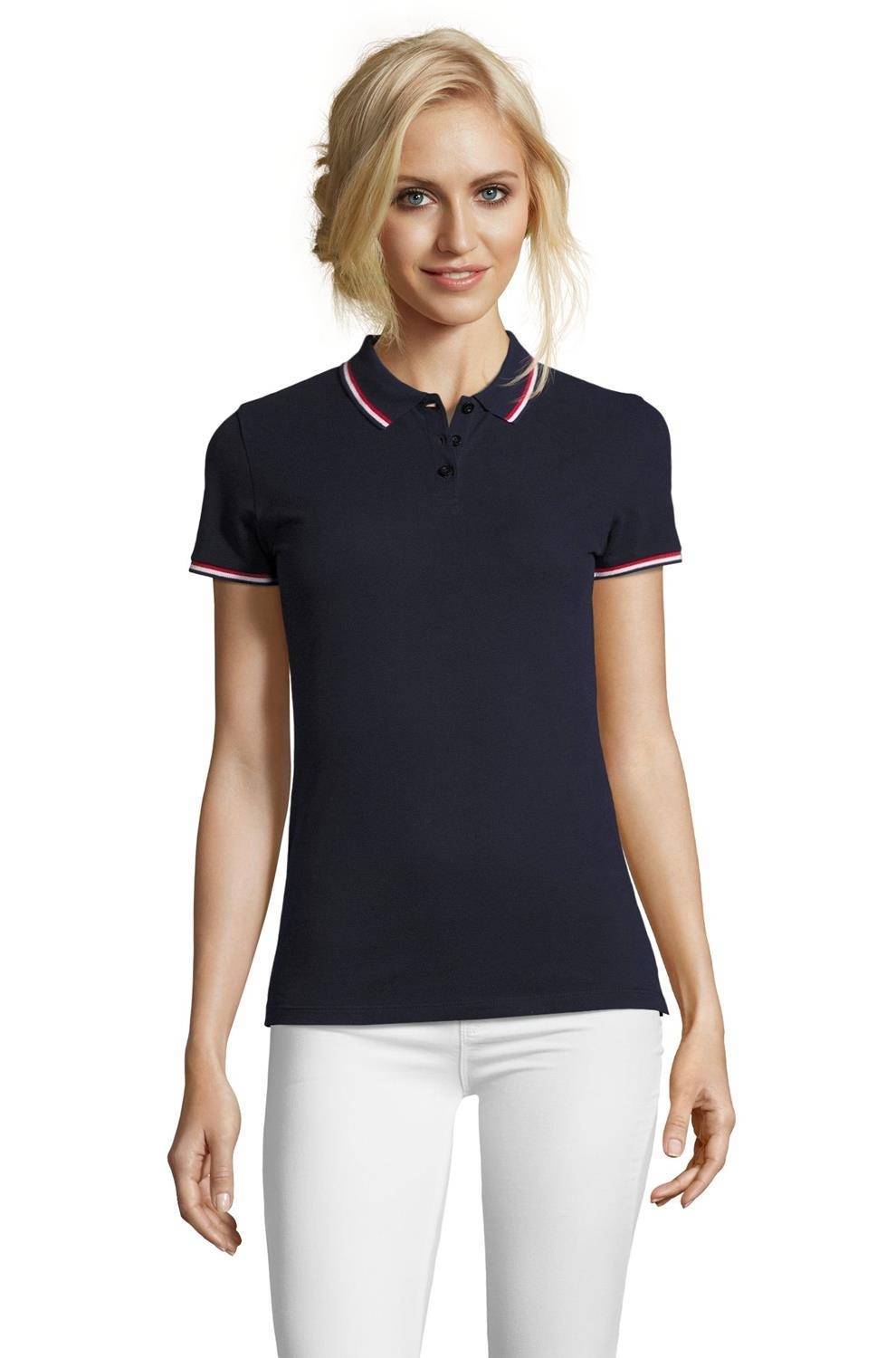 Damska koszulka polo Sol's z kontrastowymi paskami