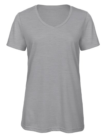 Damska melanżowa koszulka V-Neck B&C