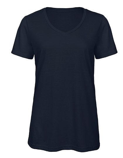 Damska melanżowa koszulka V-Neck B&C