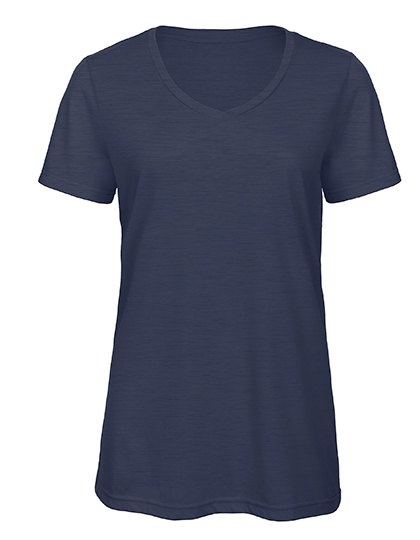 Damska melanżowa koszulka V-Neck B&C