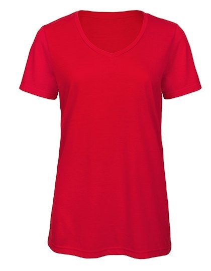 Damska melanżowa koszulka V-Neck B&C