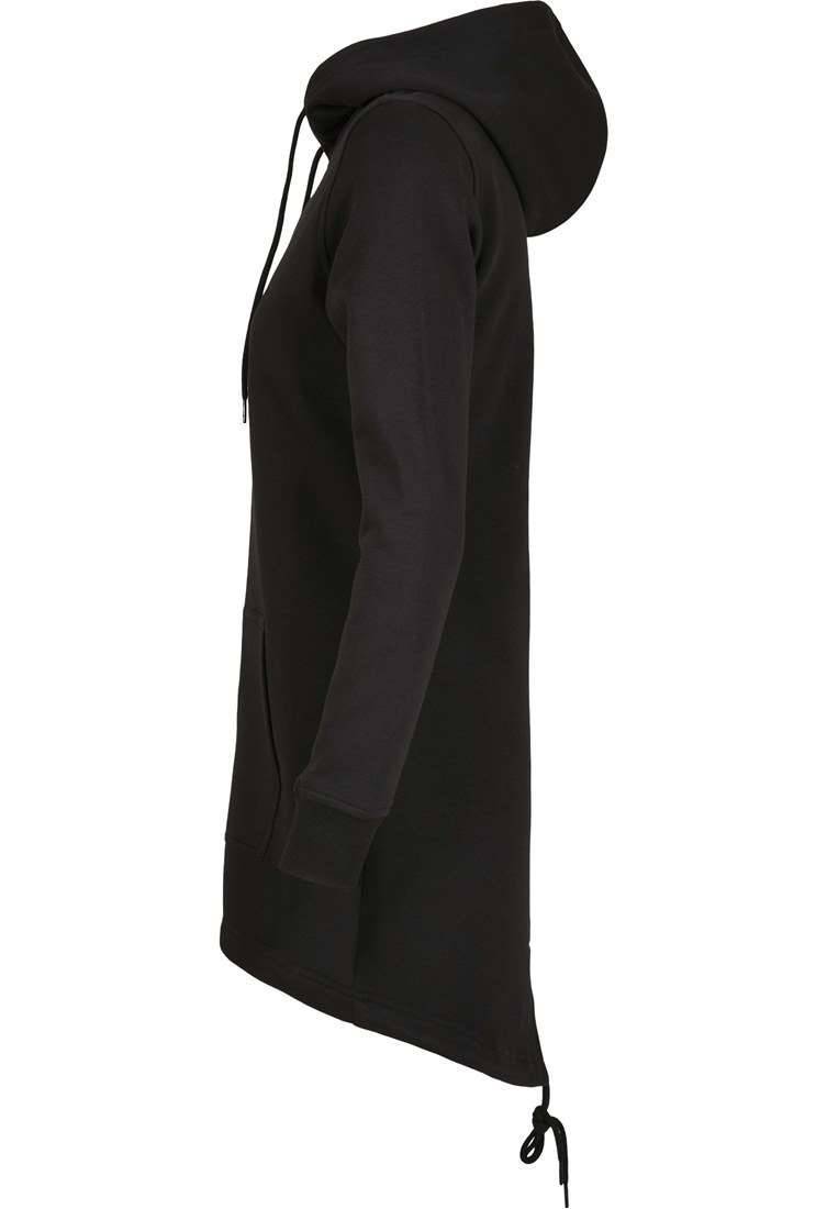 Długa bluza damska z kapturem z wydłużonymi plecami