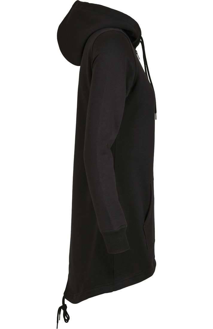 Długa bluza damska z kapturem z wydłużonymi plecami