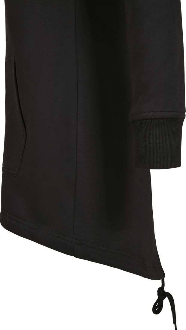 Długa bluza damska z kapturem z wydłużonymi plecami