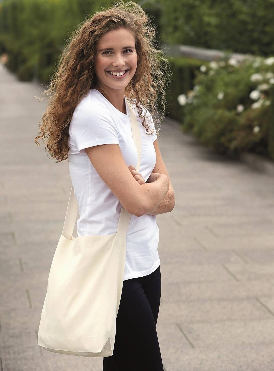 Długa podłużna ekologiczna torba na ramię