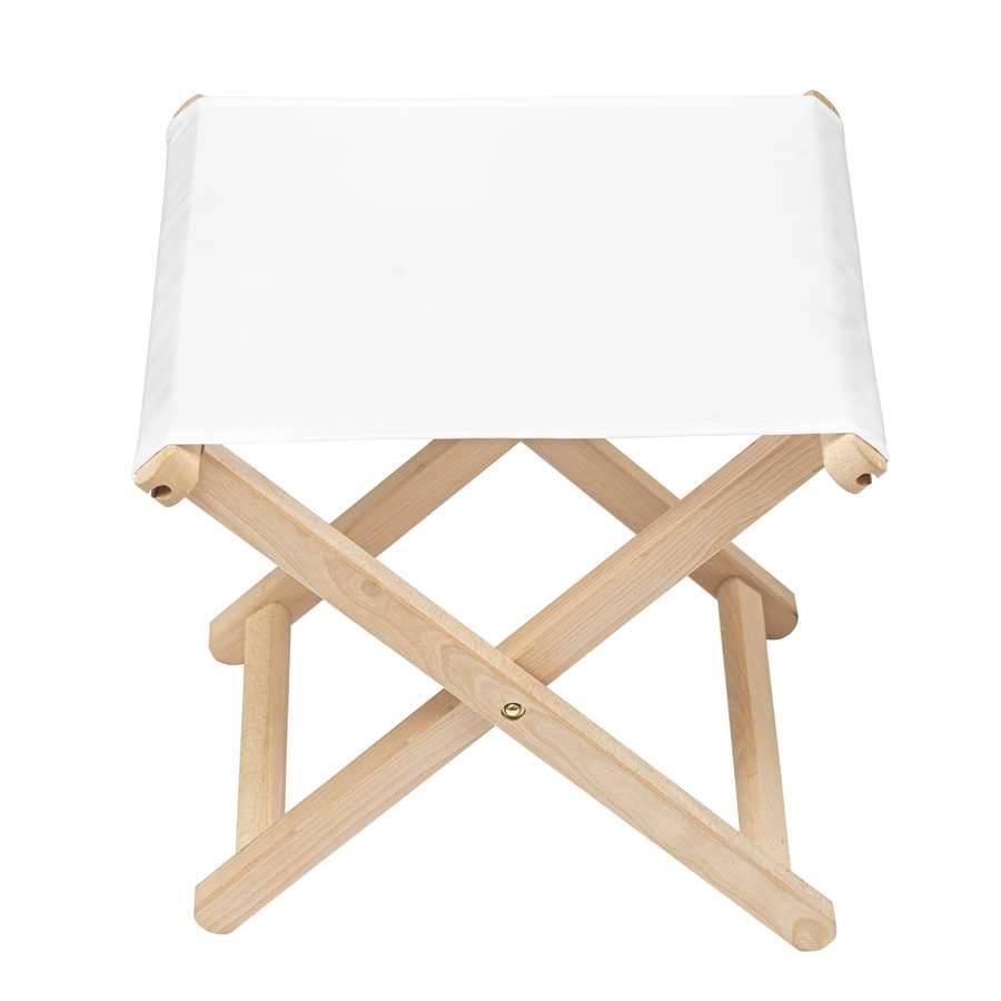 Drewniana konstrukcja składanego taboretu turystycznego