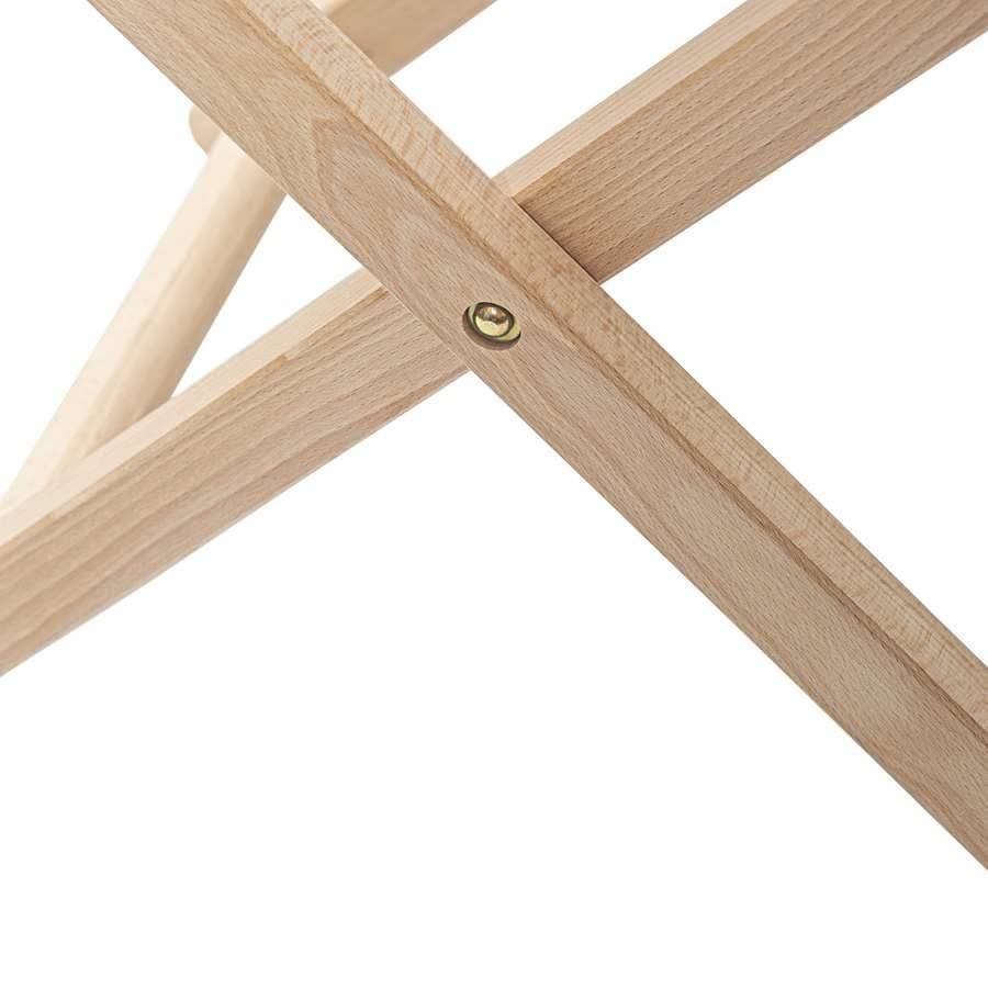 Drewniana konstrukcja składanego taboretu turystycznego