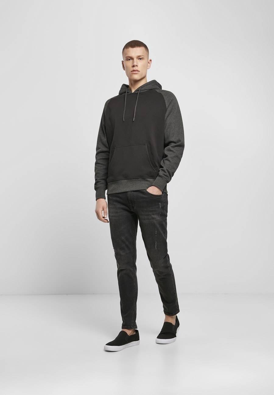 Dwukolorowa bluza męska z kapturem bez metki producenta