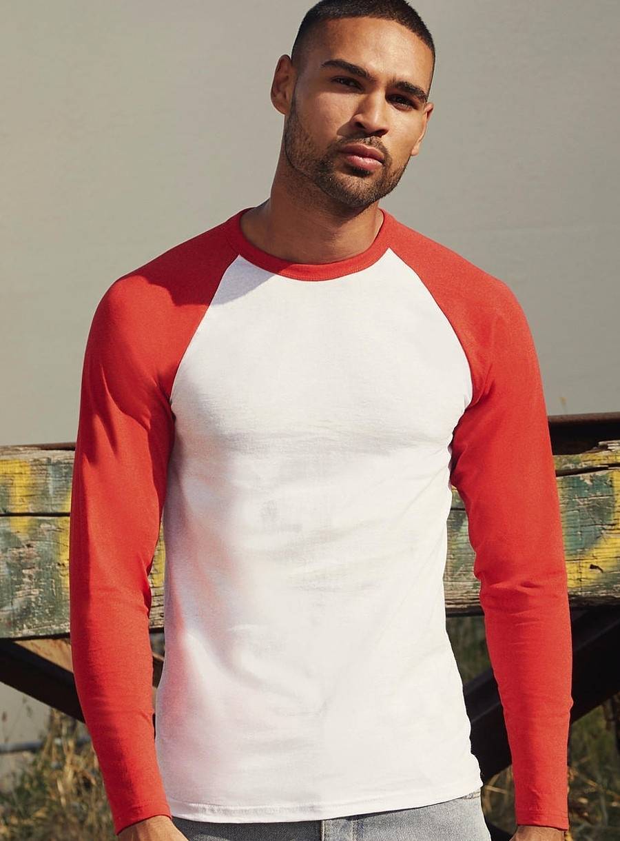 Dwukolorowa bluzka męska z długim rękawem