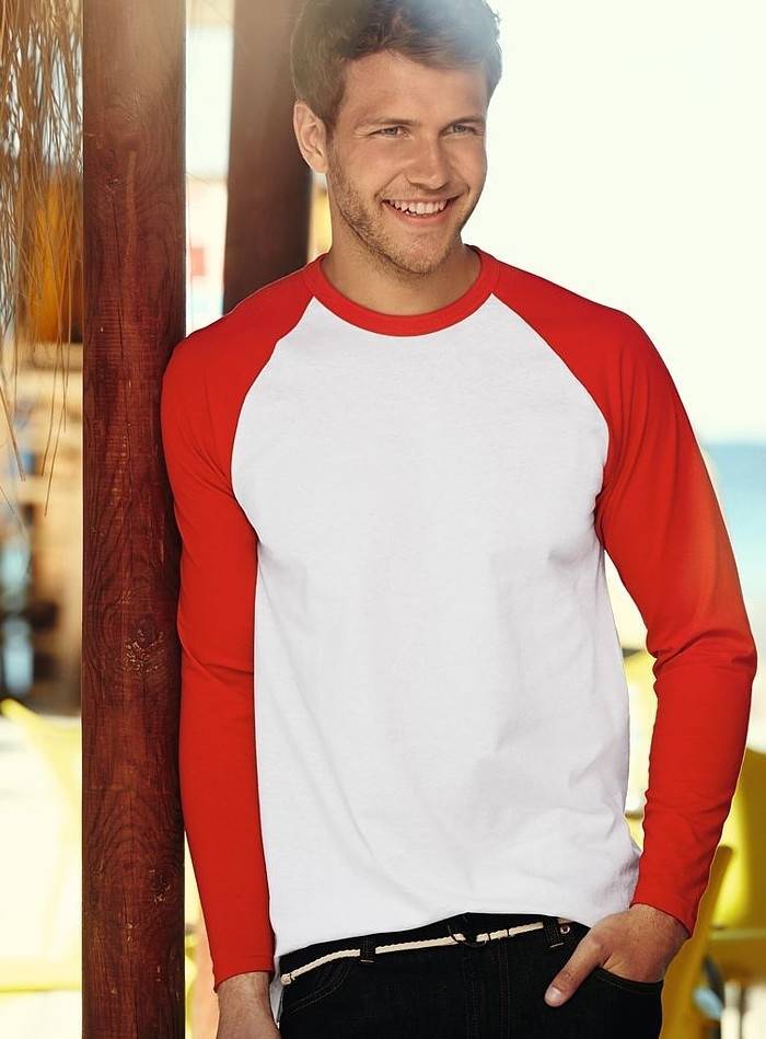 Dwukolorowa bluzka męska z długim rękawem
