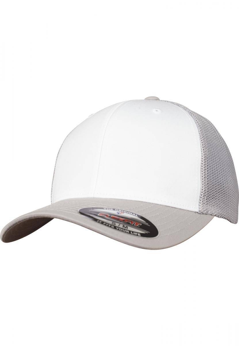 Dwukolorowa czapka z daszkiem o elastycznym dopasowaniu