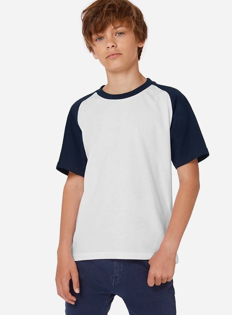Dwukolorowa koszulka model dziecięcy Base-Ball