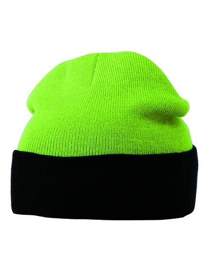 Dwukolorowa wywijana czapka Knitted Cap