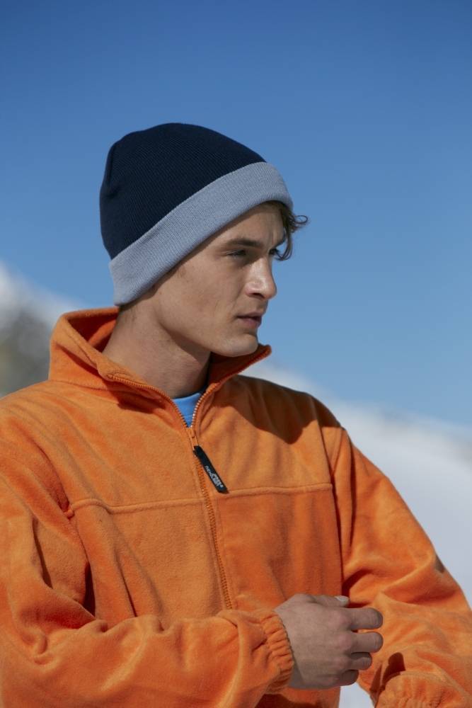 Dwukolorowa wywijana czapka Knitted Cap