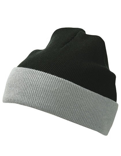 Dwukolorowa wywijana czapka Knitted Cap
