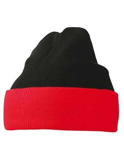 Dwukolorowa wywijana czapka Knitted Cap