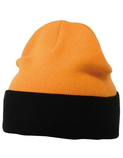 Dwukolorowa wywijana czapka Knitted Cap
