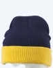 Dwukolorowa wywijana czapka Knitted Cap