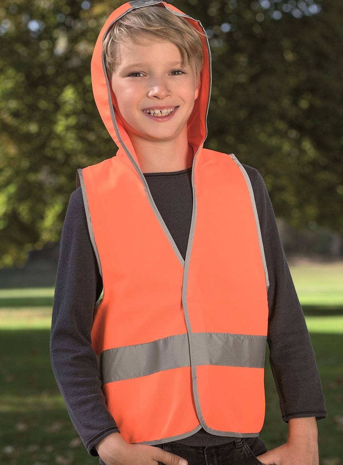 Dziecięca kamizelka odblaskowa z kapturem