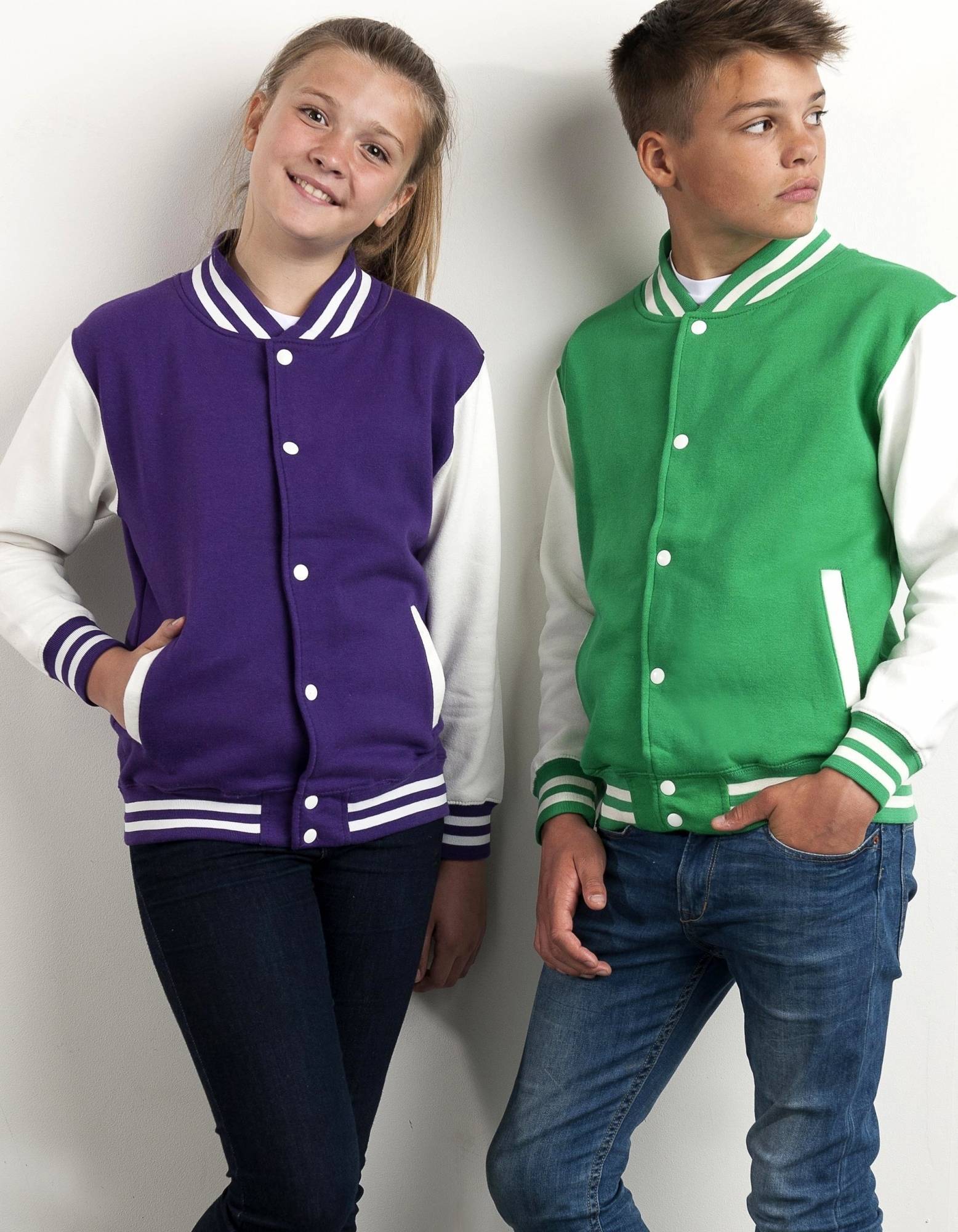 Dziecięca rozpinana bluza College w stylu Baseball